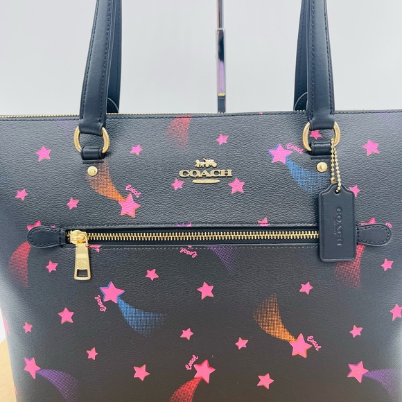 Coach Black Tote with Pink and Blue Accents - Picture 2 of 14